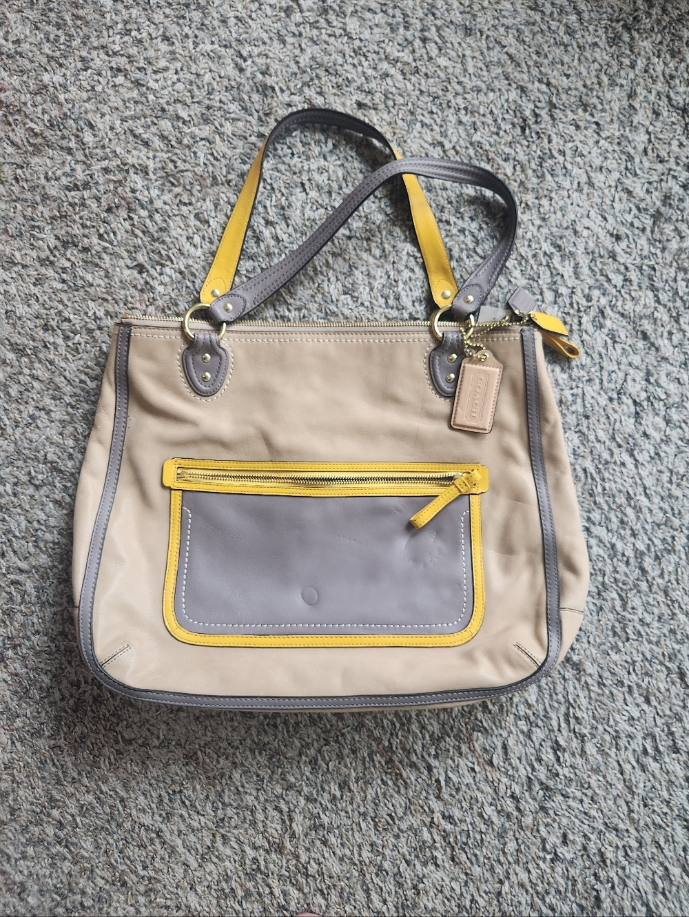 Coach 22430 Legacy Weekend colorblock leather tote bag purse Shoulder bag